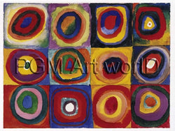 Kunstdruk Wassily Kandinsky - Farbstudie Quadrate 120x90cm