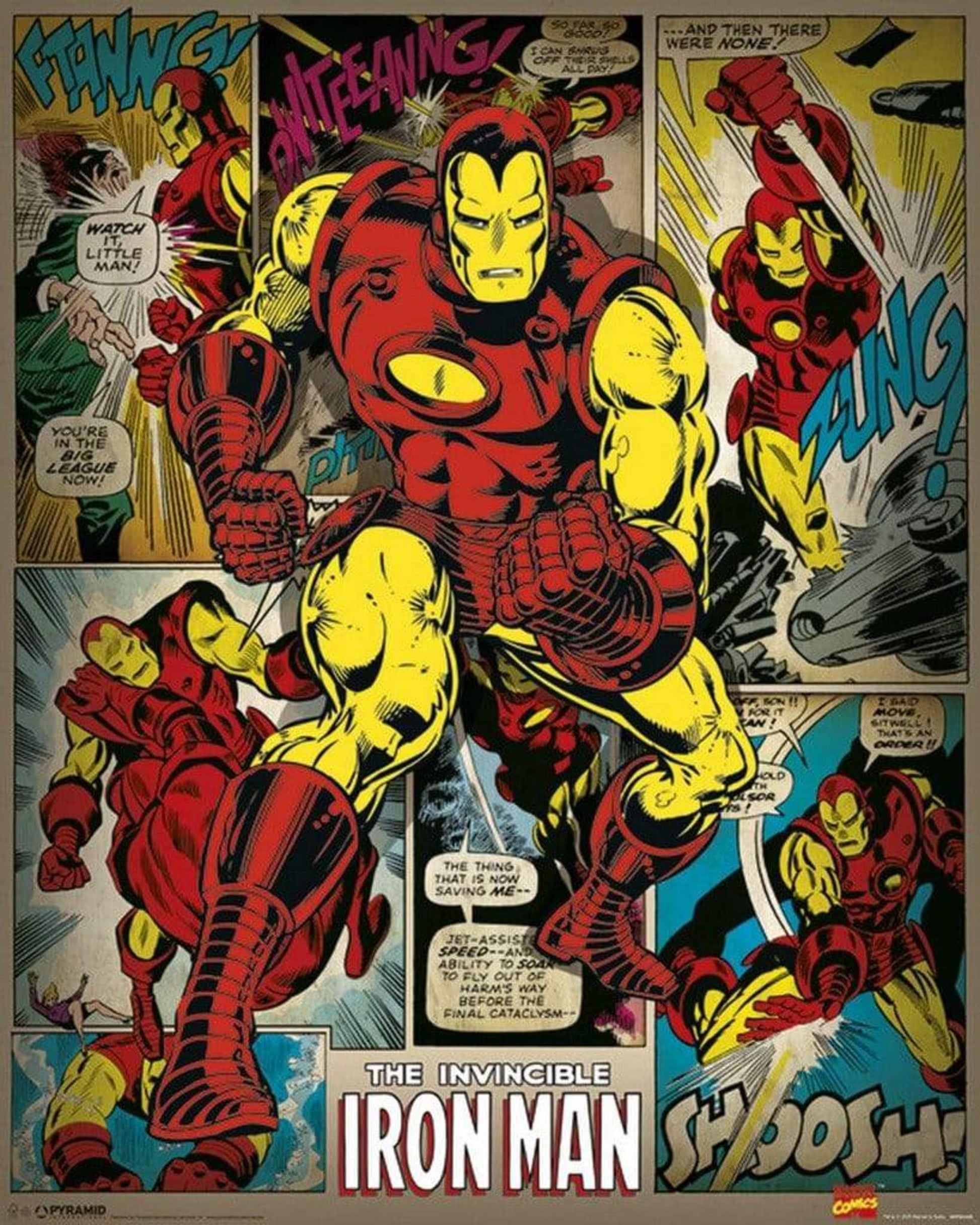 Pyramid Marvel Comics Iron Man Retro Poster 40x50cm | Posters.nl