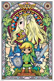 Pyramid The Legend of Zelda Stained Glass Poster 61x91,5cm | Posters.nl