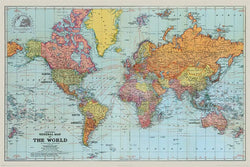 Pyramid Stanfords General Map of the World Colour Poster 91,5x61cm | Posters.nl
