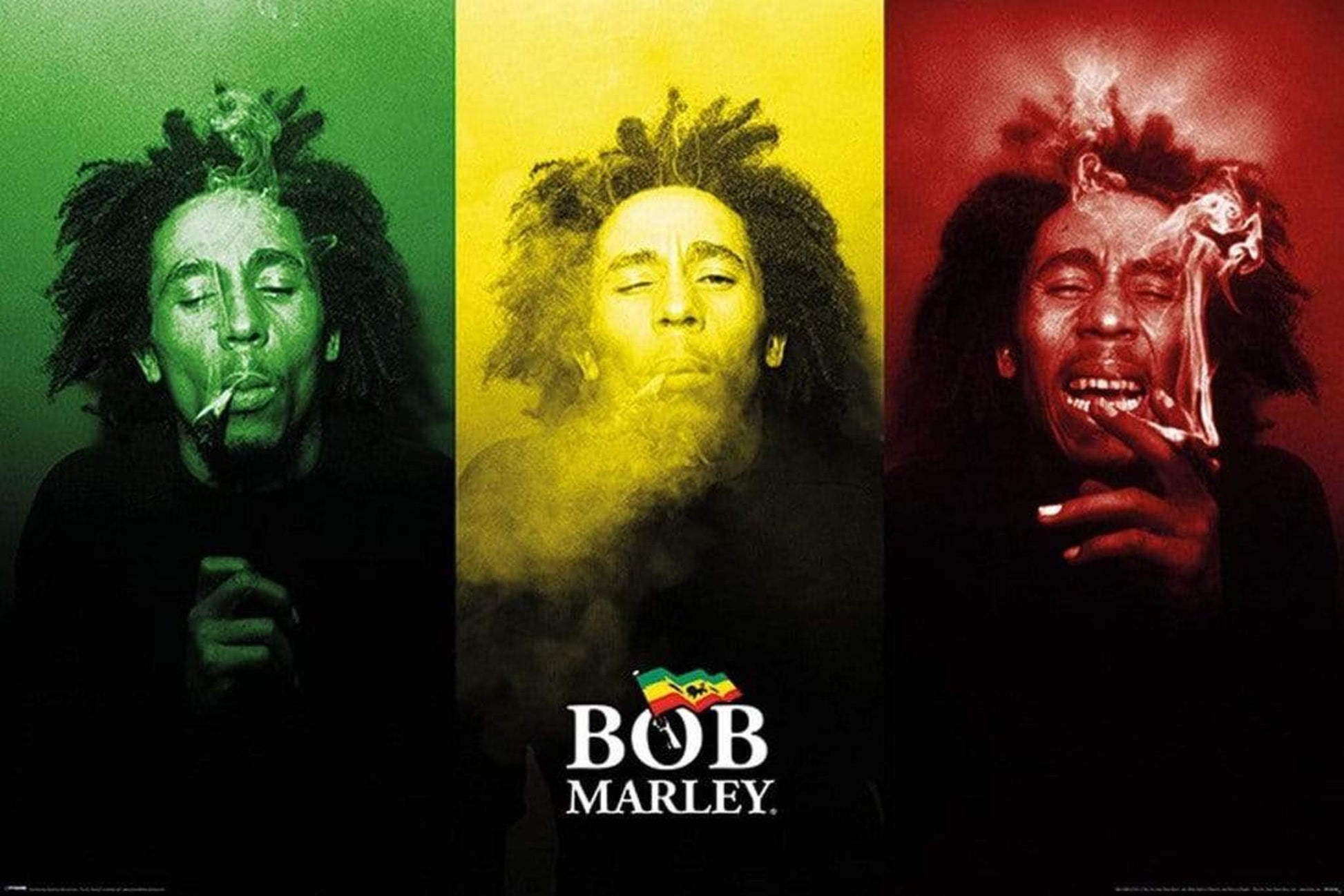 Pyramid Bob Marley Tricolour Smoke Poster 91,5x61cm | Posters.nl