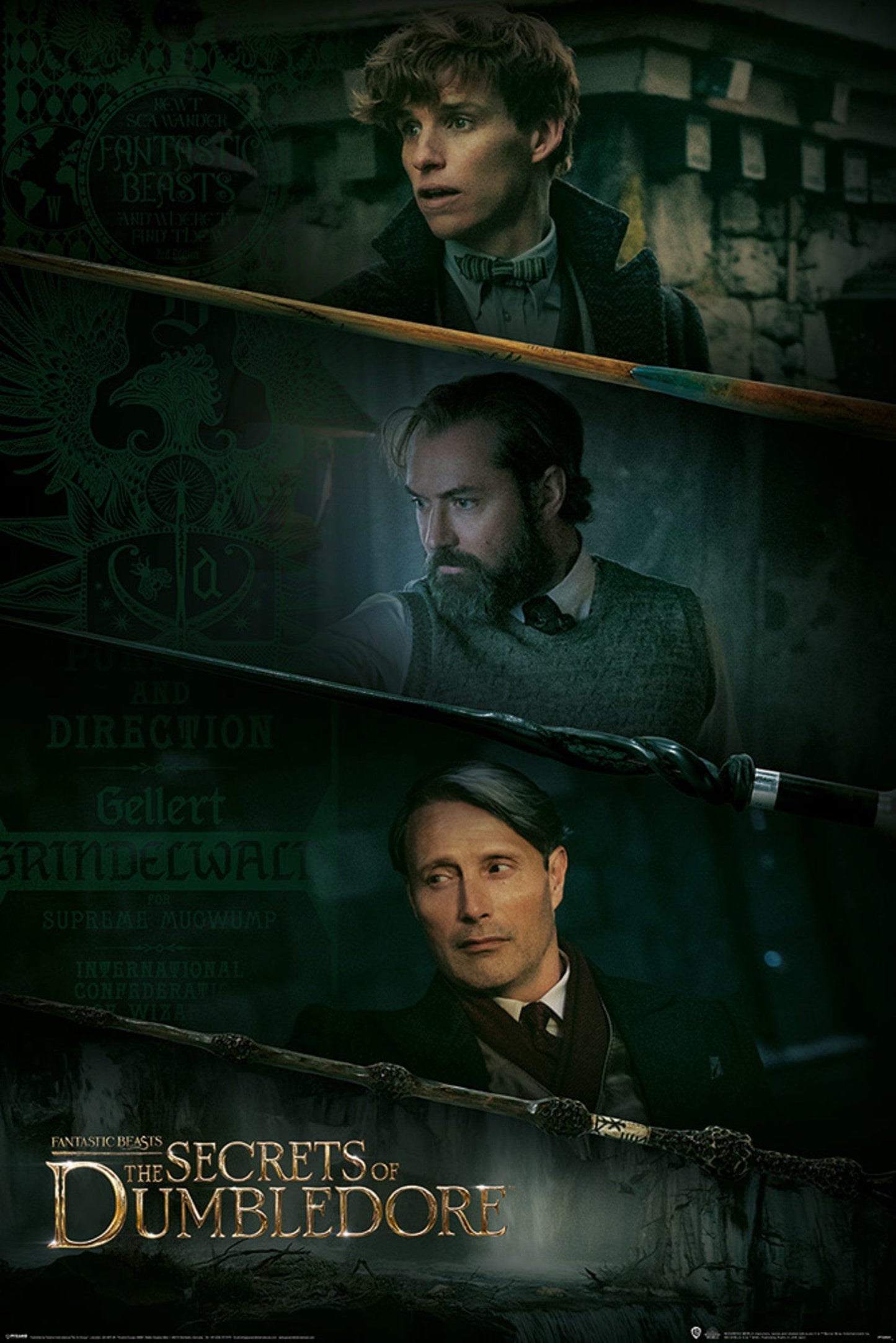 Pyramid Pp34869 Fantastic Beasts The Secrets Of Dumbledore Three Wands Poster 61X91-5cm | Posters.nl