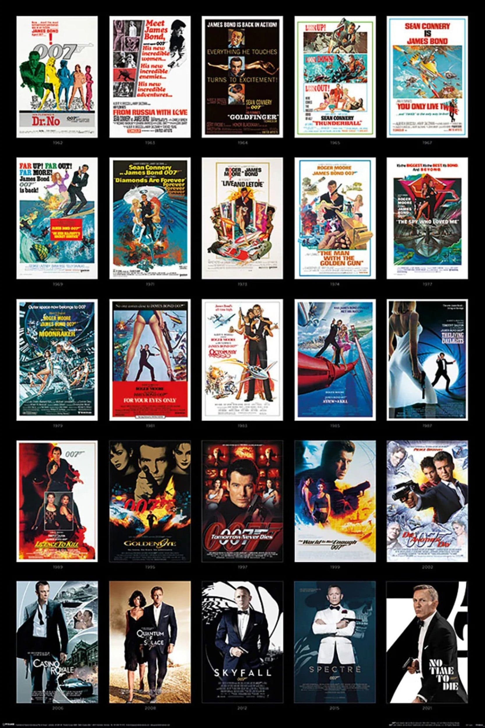 pyramid pp35050 james bond 25 films poster 61x91 5cm | Posters.nl