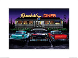 Pyramid Roadside Diner Helen Flint Kunstdruk 60x80cm | Posters.nl