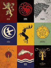 Pyramid Game of Thrones Sigils Kunstdruk 60x80cm | Posters.nl