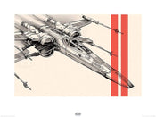 Pyramid Star Wars Episode VII XWing Pencil Art Kunstdruk 60x80cm | Posters.nl