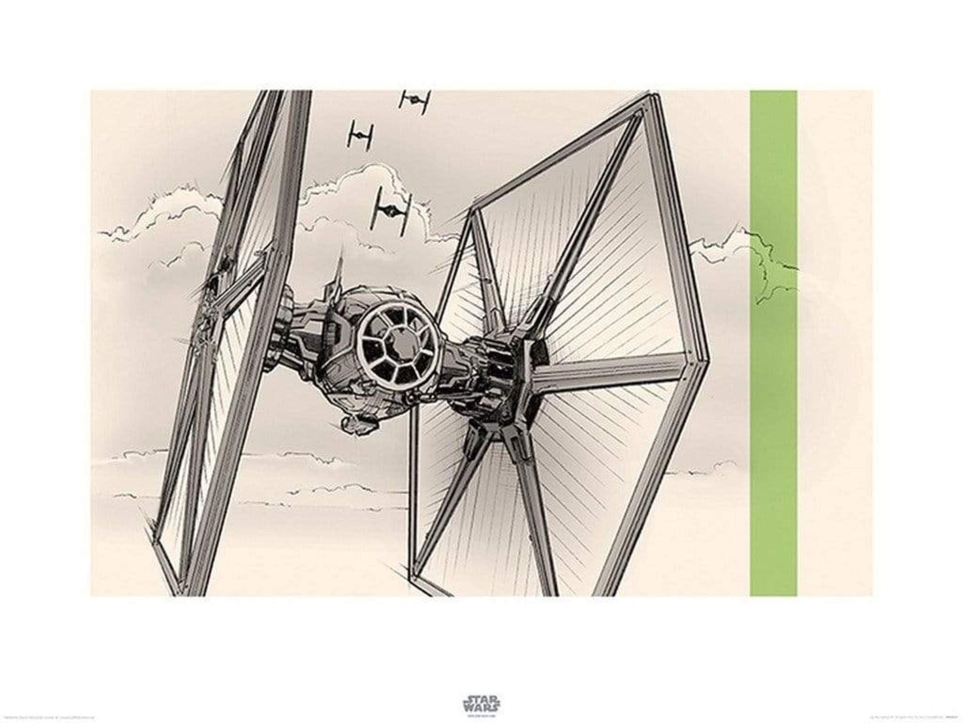 Pyramid Star Wars Episode VII TIE Fighter Pencil Art Kunstdruk 60x80cm | Posters.nl