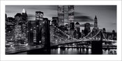 Pyramid Brooklyn Bridge Black and White Kunstdruk 50x100cm | Posters.nl