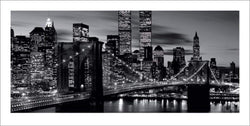 Pyramid Brooklyn Bridge Black and White Kunstdruk 50x100cm | Posters.nl