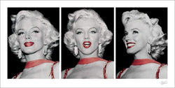 Pyramid Marilyn Monroe Red Dress Triptych Kunstdruk 50x100cm | Posters.nl