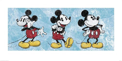 Pyramid Mickey Mouse Squeaky Chic Triptych Kunstdruk 50x100cm | Posters.nl