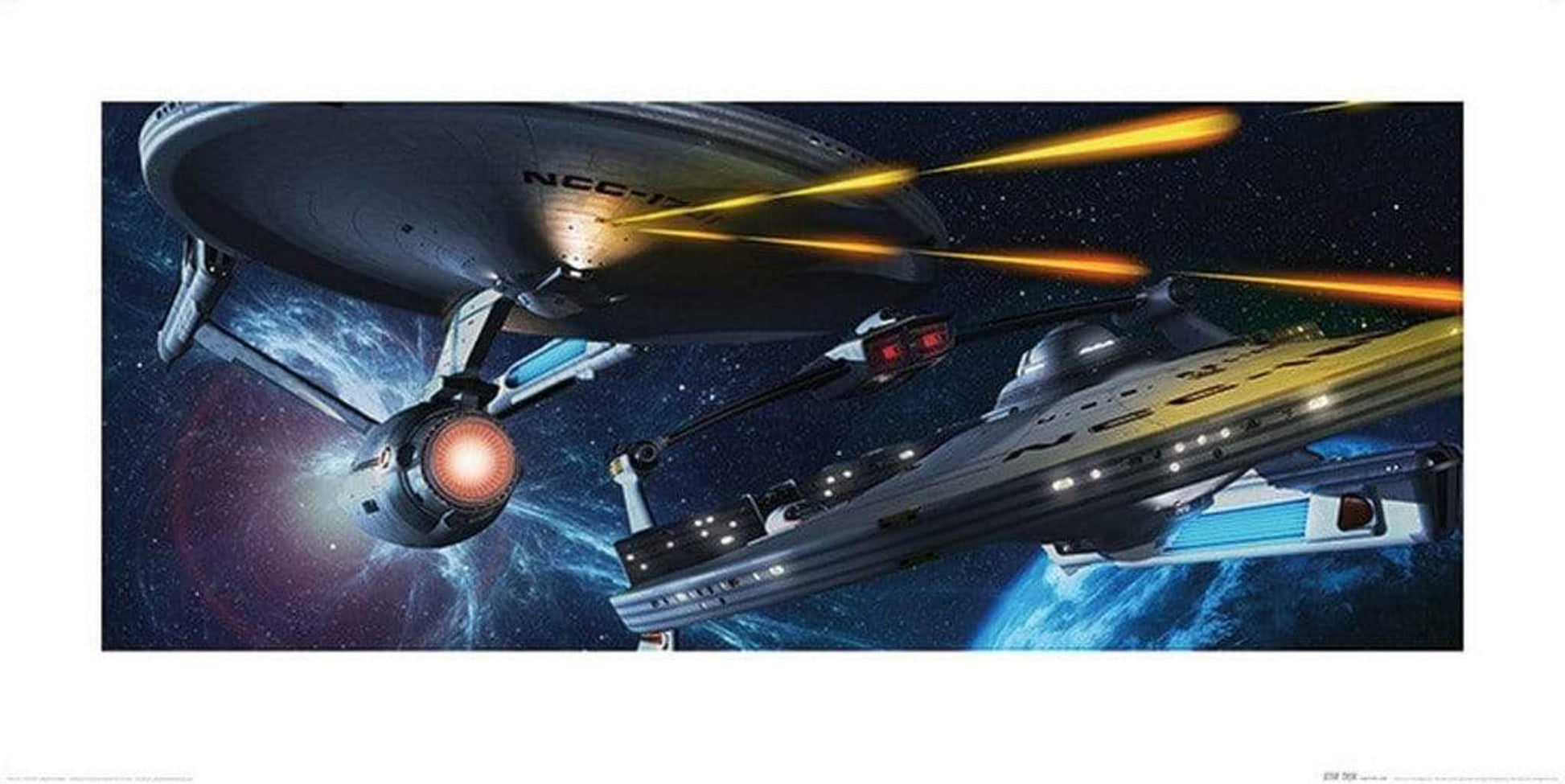 Pyramid Star Trek Enterprise vs Reliant Kunstdruk 50x100cm | Posters.nl