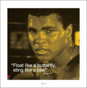 Pyramid Muhammad Ali iQuote Sting Like a Bee Kunstdruk 40x40cm | Posters.nl