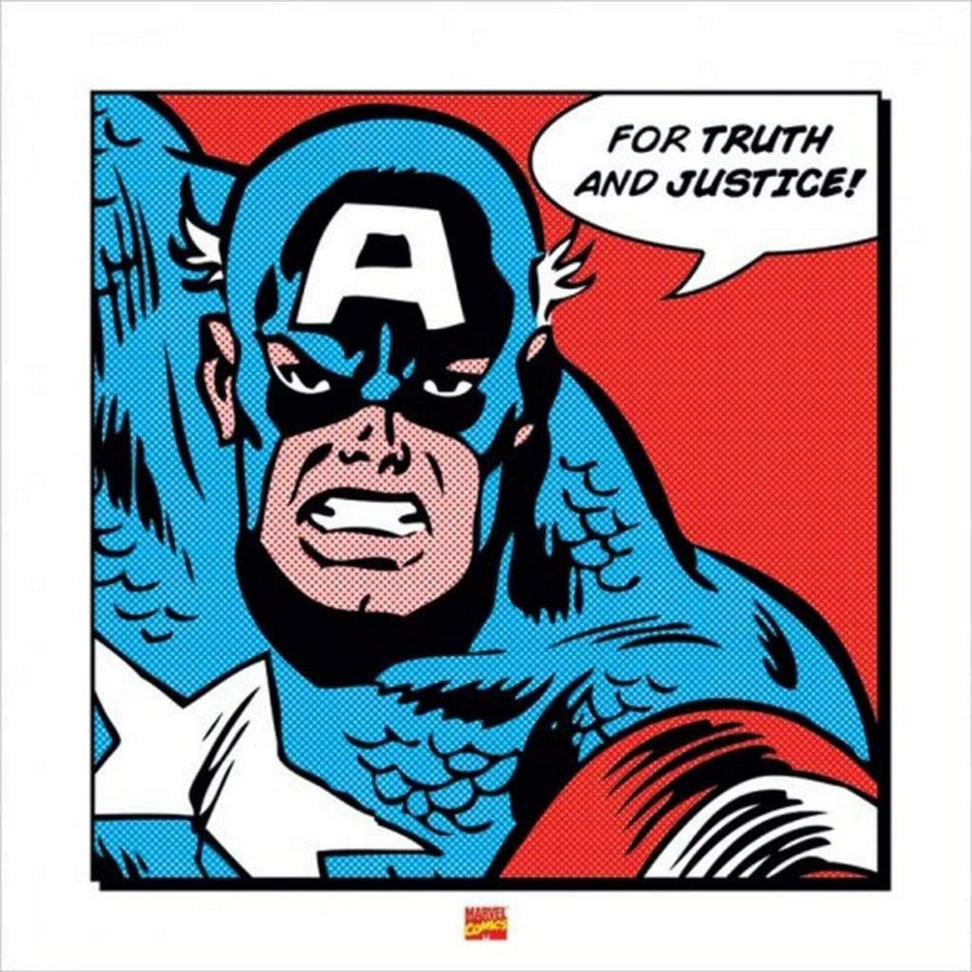 Pyramid Captain America For truth and justice Kunstdruk 40x40cm | Posters.nl