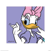 Pyramid Daisy Duck Lilac Kunstdruk 40x40cm | Posters.nl