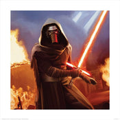 Pyramid Star Wars Episode VII Kylo Ren Fire Kunstdruk 40x40cm | Posters.nl
