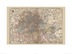 Pyramid Stanfords Map of the County of London 1888 Kunstdruk 60x80cm | Posters.nl