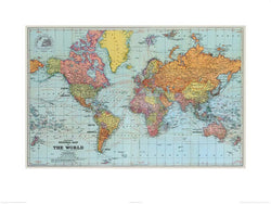 Pyramid Stanfords General Map of the World 1920 Kunstdruk 60x80cm | Posters.nl